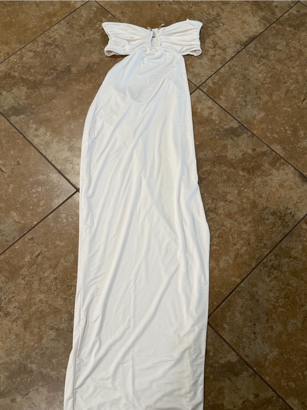 Oh Polly White Tie-Front Maxi Dress